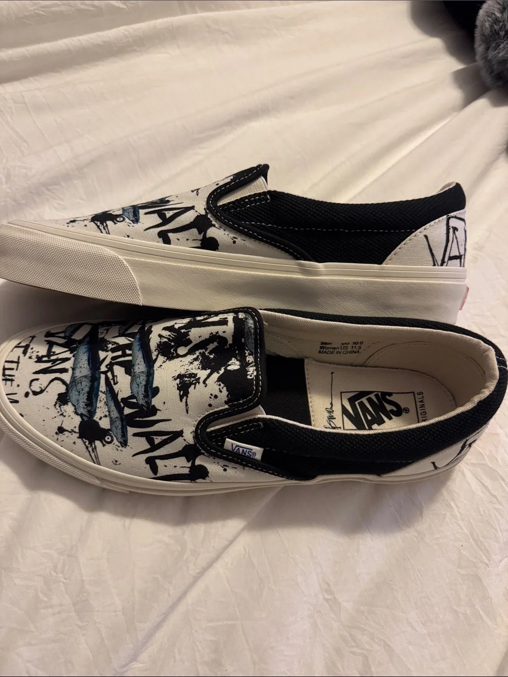 VANS vault x Ralph Steadman OG classic slip on LX “Blue Tuna” color way(size 10) - Picture 7 of 7